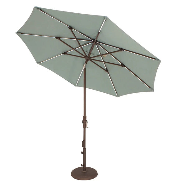 garden treasures brown patio umbrella base Treasure Garden 9' Auto Tilt Umbrella with Sunbrella Fabric Bronze / Henna