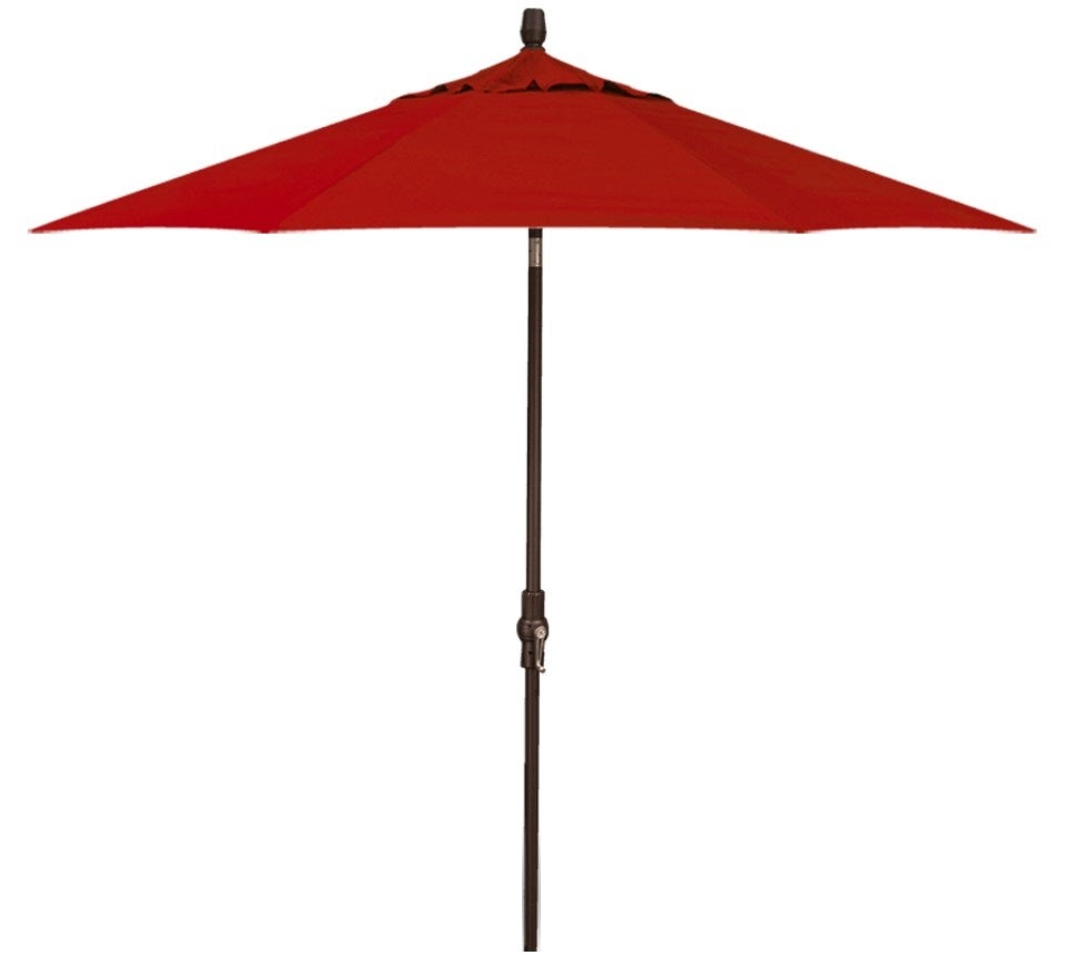 Treasure Garden 9' Starlux Collar Tilt Umbrella with Bronze Frame Outdoor Umbrellas & Sunshades Red-Grade C 12031172