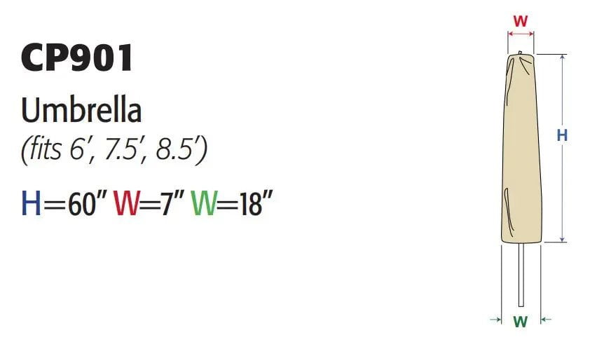 Treasure Garden Protective Cover for 6' - 8.5' Market Umbrellas Outdoor Furniture Covers 12037877