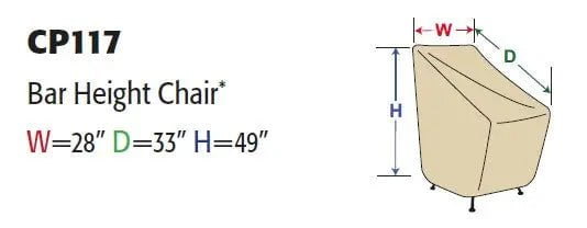Treasure Garden Protective Cover for Bar Height Dining Chair Outdoor Furniture Covers 12031214