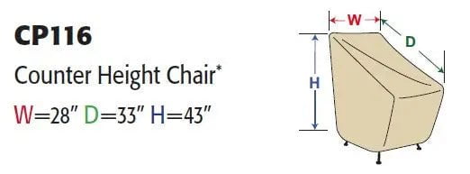Treasure Garden Protective Cover for Counter Height Dining Chair Outdoor Furniture Covers 12031213