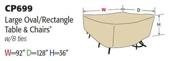 Treasure Garden Protective Cover for Large Oval or Rectangle Dining Table and Chairs Outdoor Furniture Covers 12025919