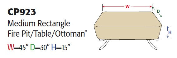 Treasure Garden Protective Cover for Medium Fire Pit / Table / Ottoman Outdoor Furniture Covers 12025920