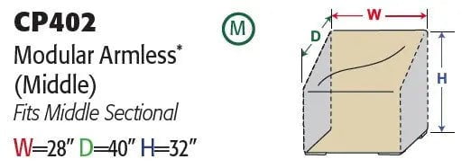 Treasure Garden Protective Cover for Sectional - Modular Middle Section Outdoor Furniture Covers 12027285