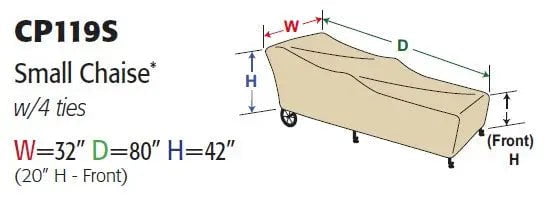 Treasure Garden Protective Cover for Small Chaise Lounge Outdoor Furniture Covers 12031993