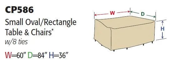 Treasure Garden Protective Cover for Small Oval or Rectangle Table and Chairs Outdoor Furniture Covers 12028425