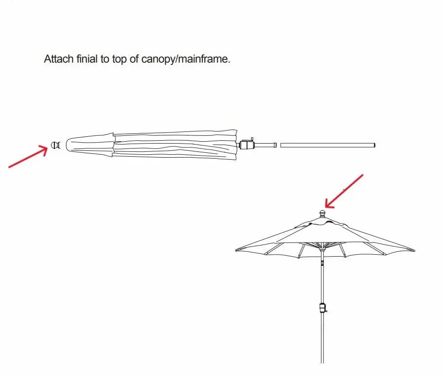 Treasure Garden Push Button Market Umbrella Finial in Bronze Outdoor Umbrella & Sunshade Accessories 12038214