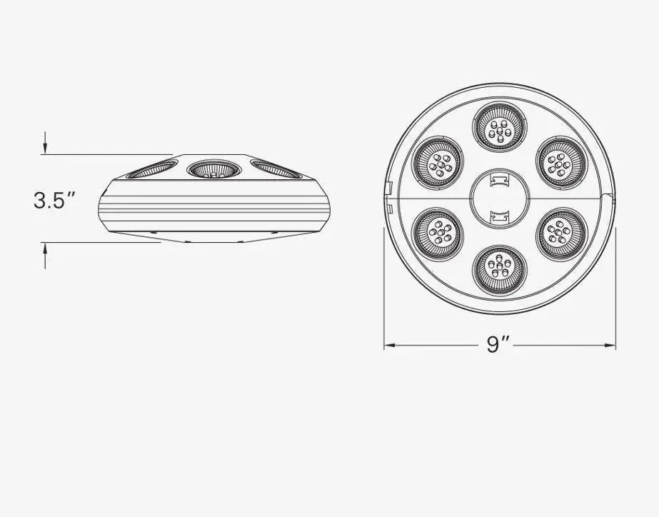 Treasure Garden Vega-L Umbrella Light with Black Finish Outdoor Umbrella & Sunshade Accessories 12024945
