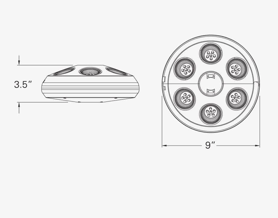 Treasure Garden VegaL Umbrella Light with Bronze Finish