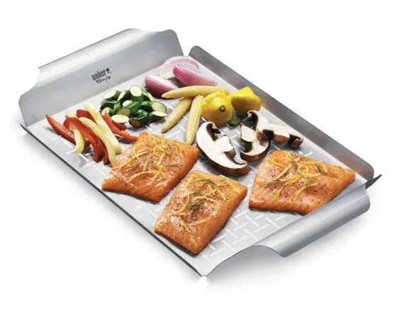 Weber Stainless Steel Deluxe Grilling Pan Outdoor Grill Accessories 10941017
