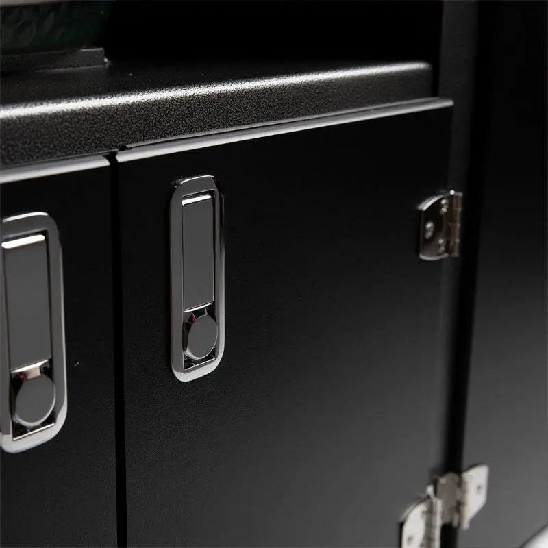 Wellspring Alpha Series Grill Cabinet for Big Green Egg Large, Silver Vein Frame, Black Doors and Black Hardware Outdoor Grill Carts 12032747