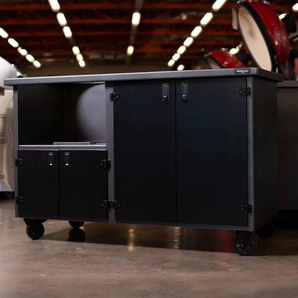 Wellspring Alpha Series Grill Cabinet for Kamado Joe Big Joe, Tuxedo Black Frame, Black Doors and Black Hardware Outdoor Grill Carts 12035264