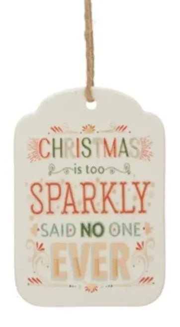 Whimsical Stoneware Tag Ornaments Holiday Ornaments Too Sparkly 12039873