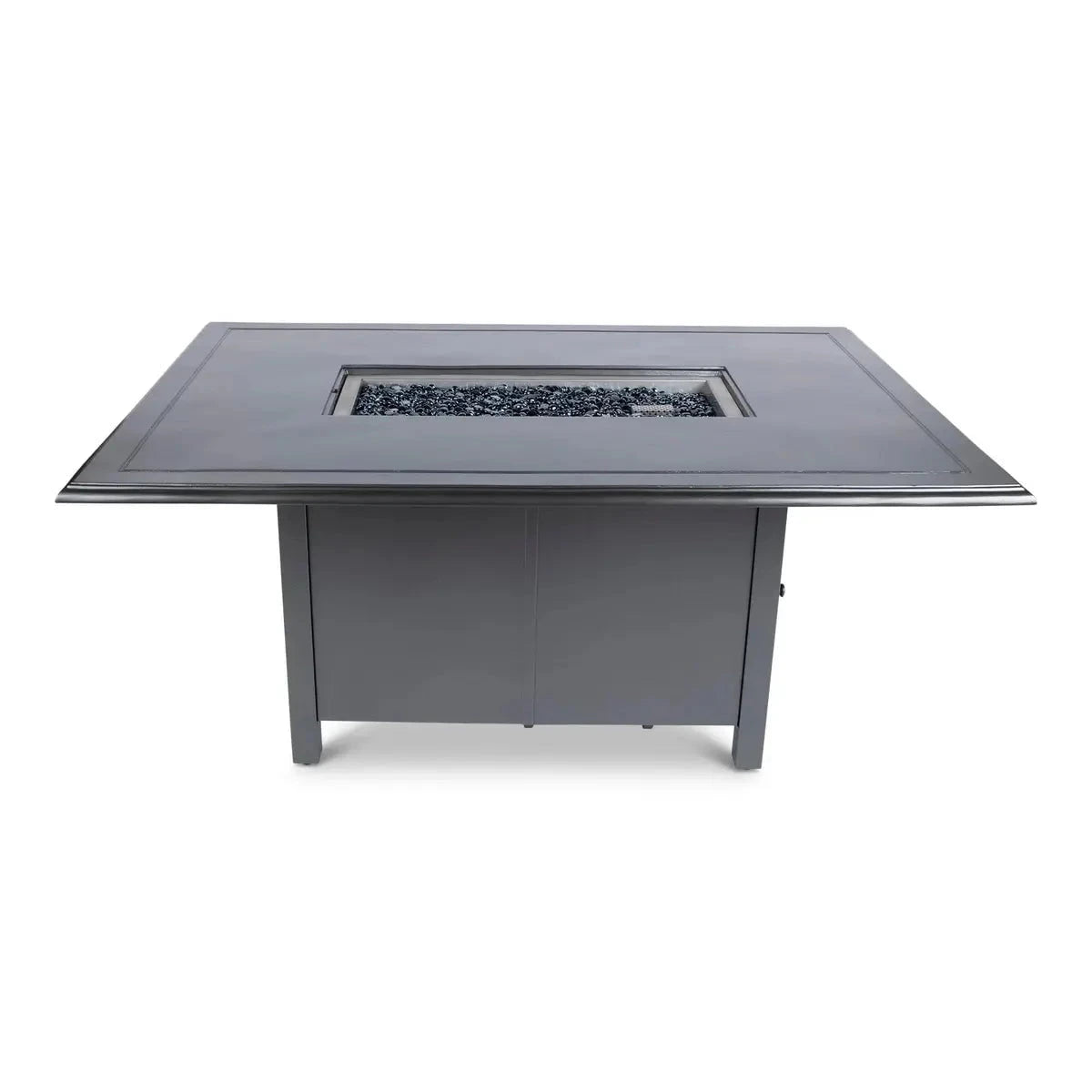 Woodard 42" x 60" Rectangular Chat Height Fire Table with Solid Cast with Beaded Edge Top in Pewter Finish Fireplaces 12037570