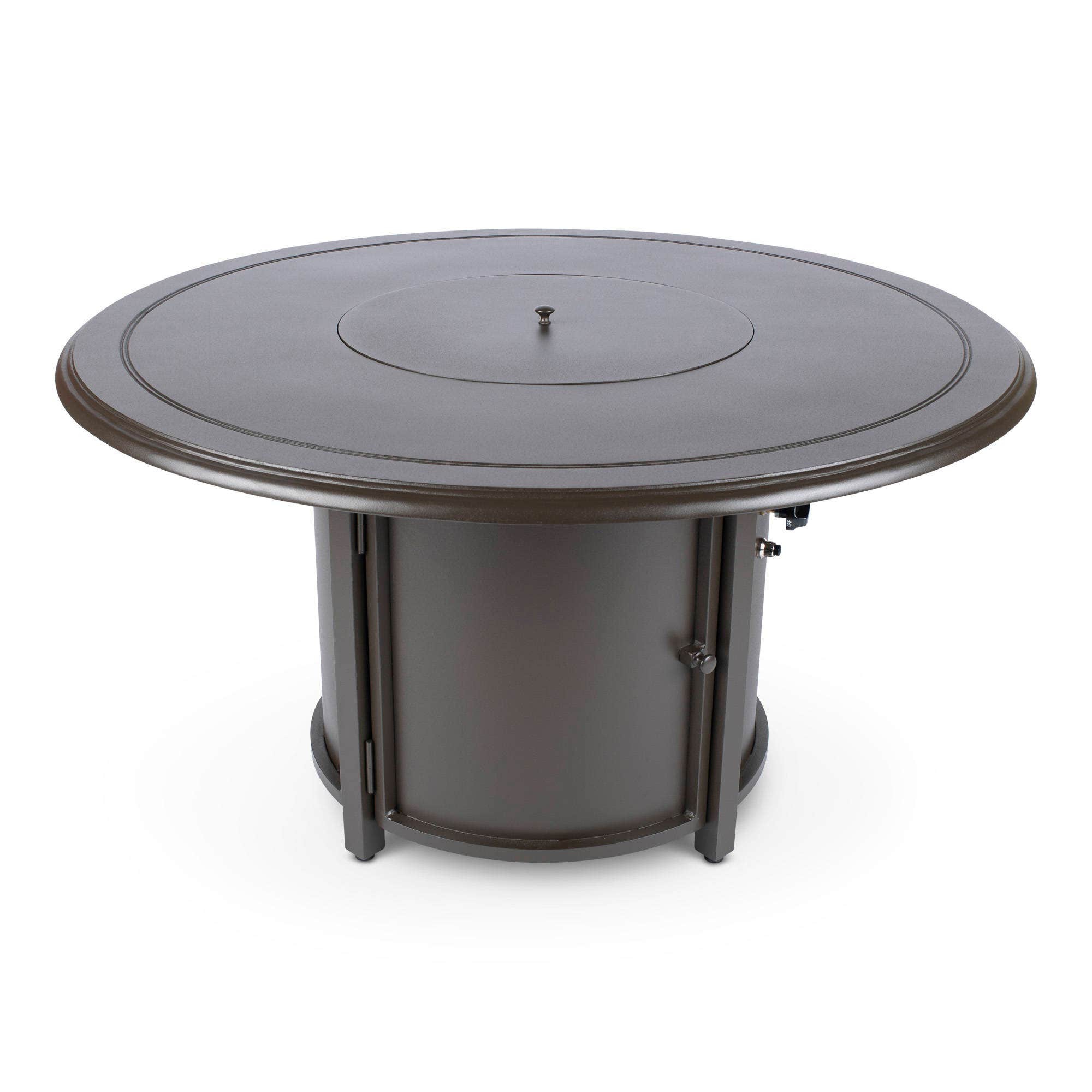 Woodard 48 inch Round Solid Cast with Beaded Edge Chat Fire Table in Aztec Bronze 12037546