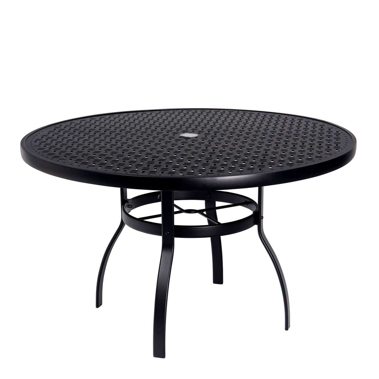Woodard Deluxe Complete 48in Round Dining Table with Lattice Top in Aztec Bronze Finish 12033983