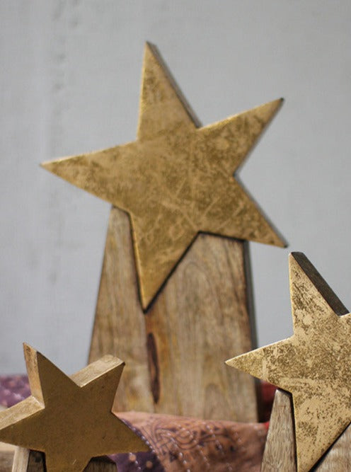 Wooden Star on Base Large 12040060