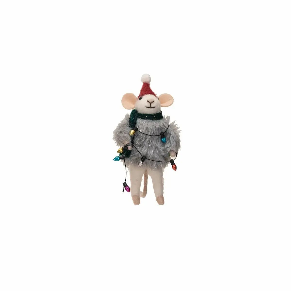 Wool Felt Mouse with Faux Fur Sweater Ornaments Holiday Ornaments Style 3 12044785