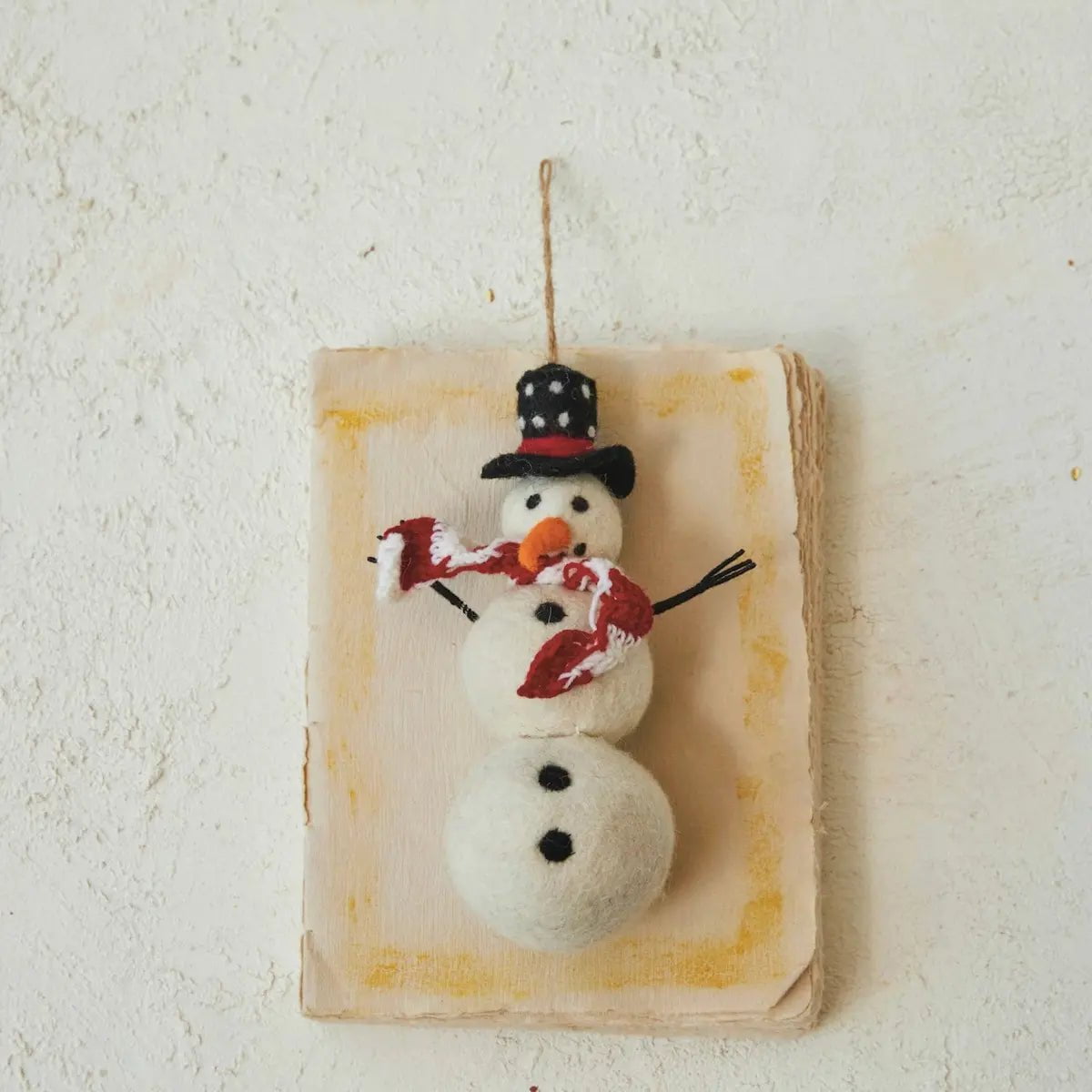Wool Felt Snowman Ornament with Hat and Scarf Holiday Ornaments 12044710