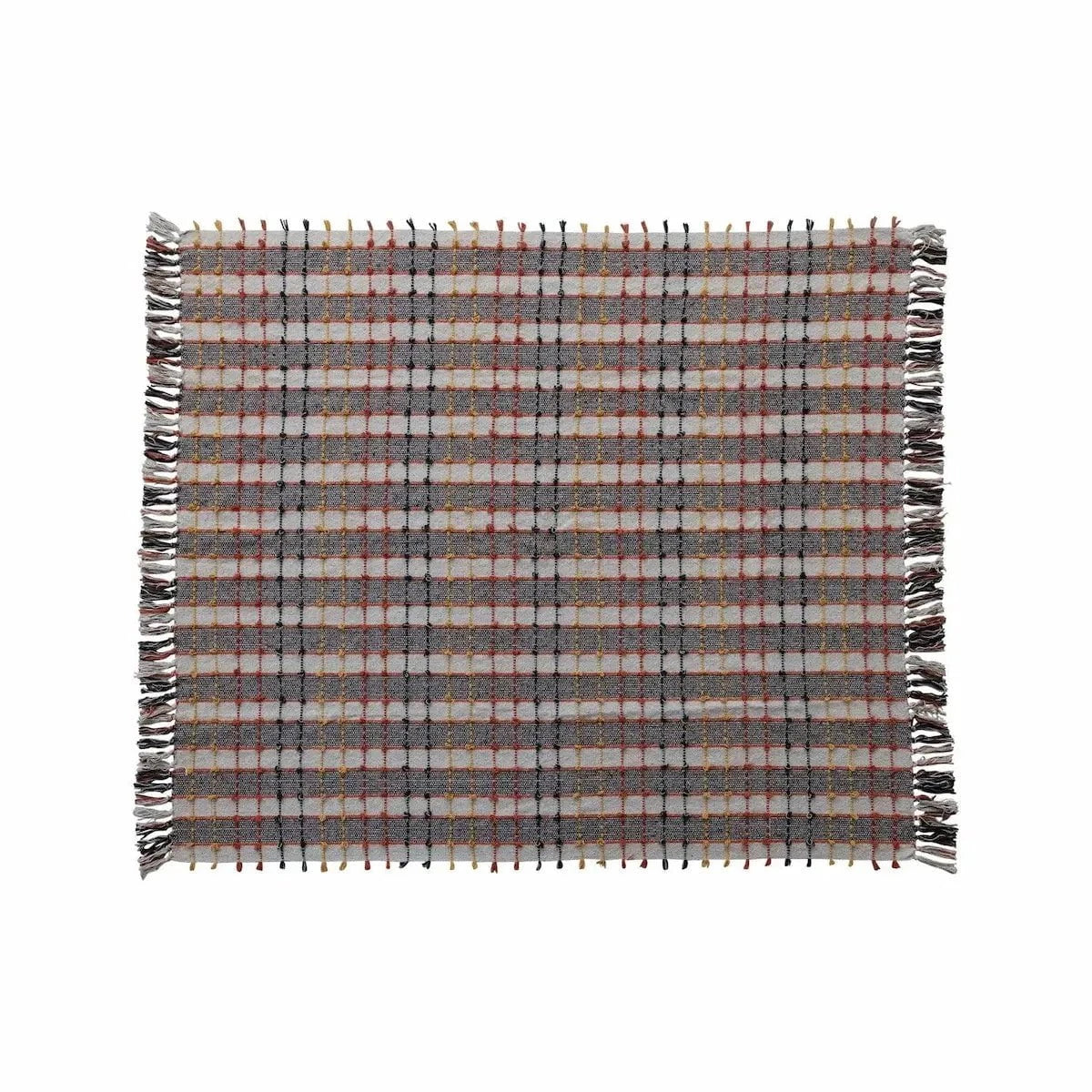 Woven Cotton Blend Throw in Multicolor Plaid Seasonal & Holiday Decorations 12044811