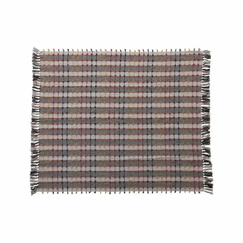 Woven Cotton Blend Throw in Multicolor Plaid Seasonal & Holiday Decorations 12044811