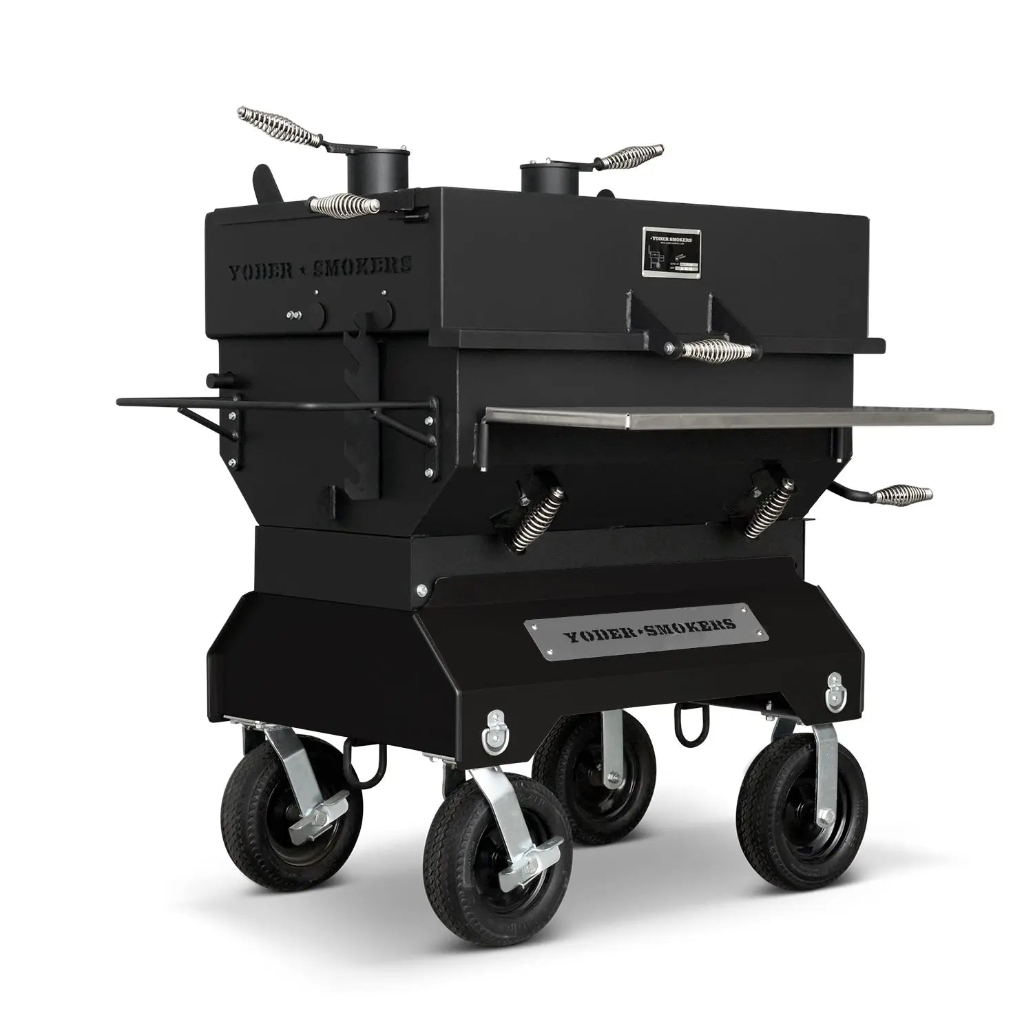 Yoder Smokers 24x36 Flat Top Adjustable Charcoal Grill on Competition Cart Outdoor Grill Black 12047808