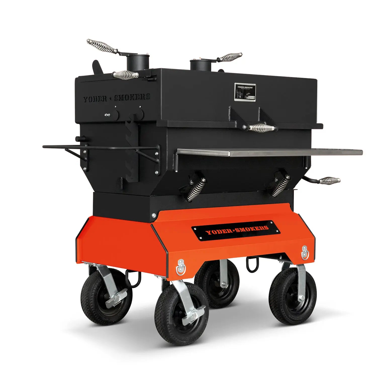 Yoder Smokers 24x36 Flat Top Adjustable Charcoal Grill on Competition Cart Outdoor Grill Orange 12047807