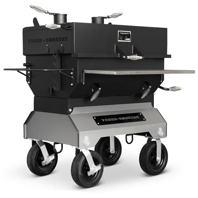 Yoder Smokers 24x36 Flat Top Adjustable Charcoal Grill on Competition Cart Outdoor Grill