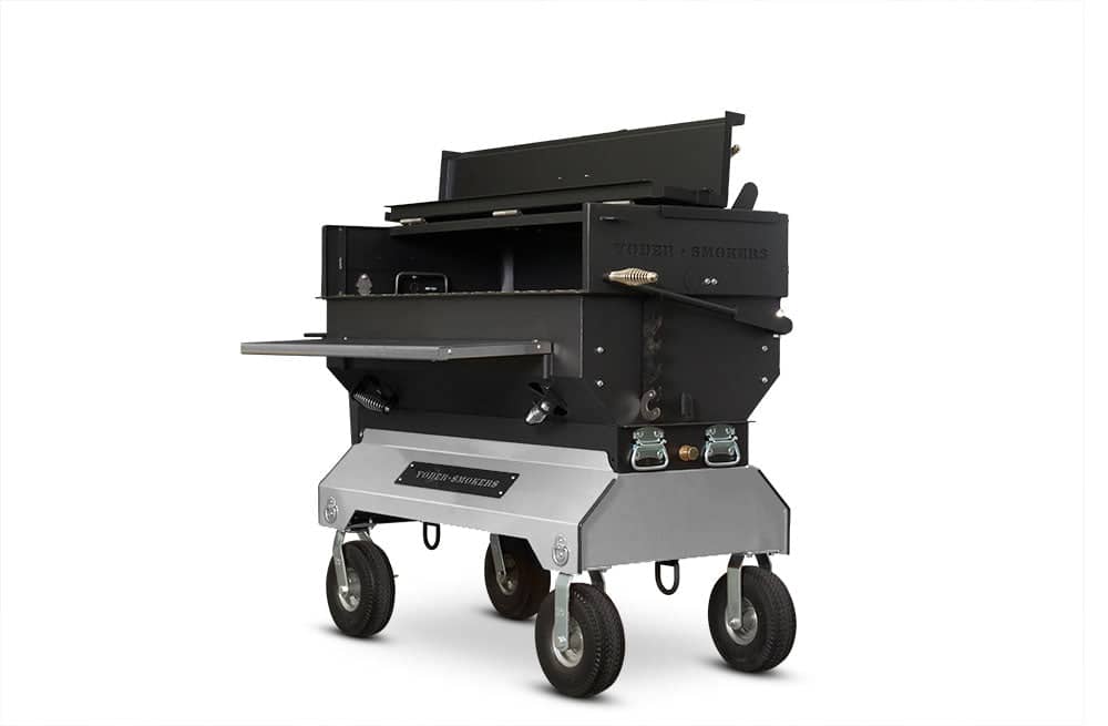 Yoder Smokers 24x48 Flat Top Adjustable Charcoal Grill on Competition Cart