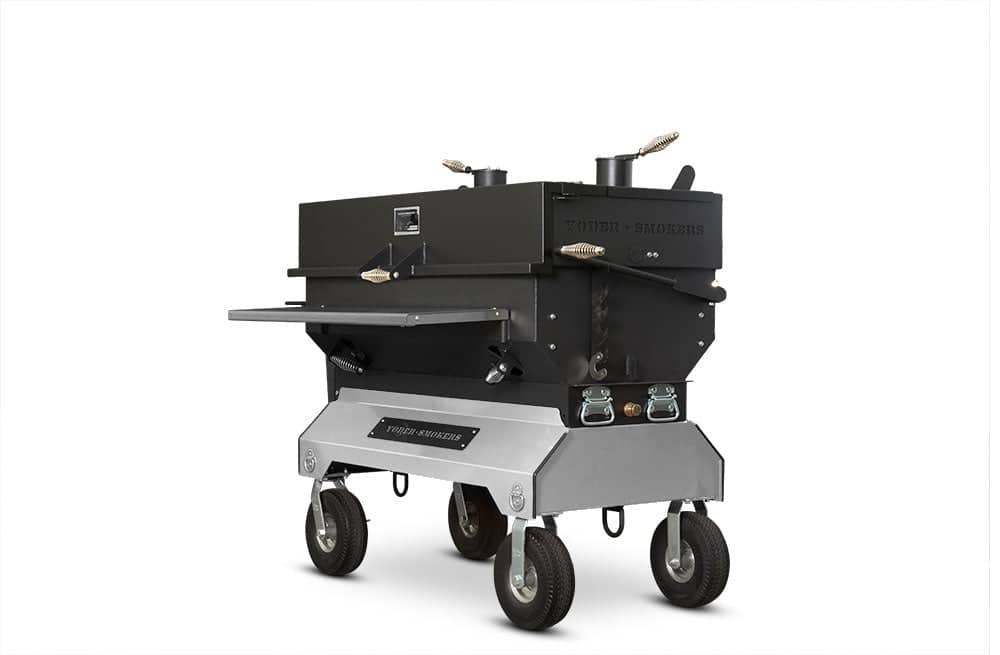 Yoder Smokers 24x48 Flat Top Adjustable Charcoal Grill on Competition Cart