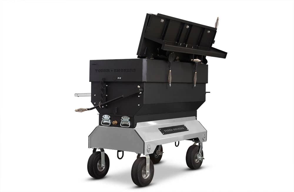 Yoder Smokers 24x48 Flat Top Adjustable Charcoal Grill on Competition Cart