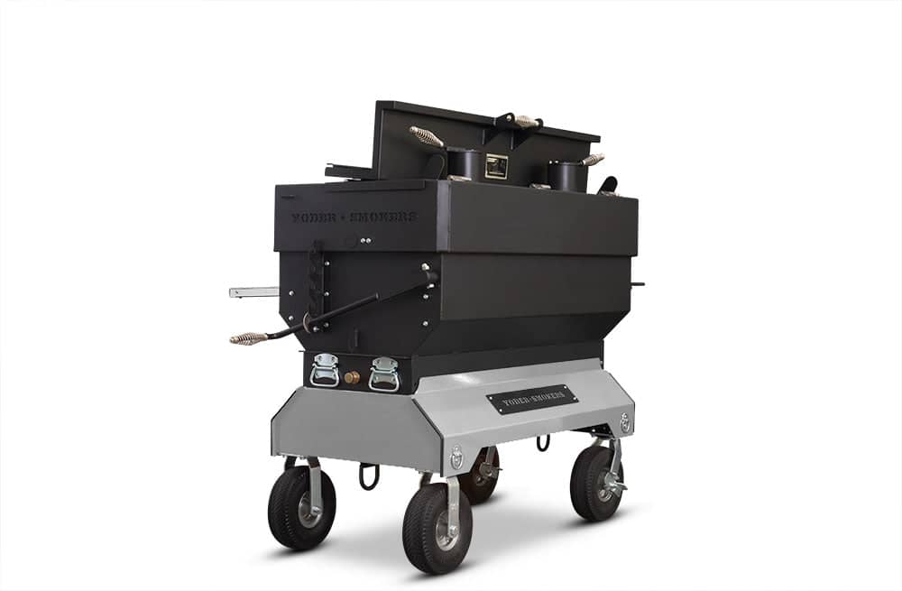 Yoder Smokers 24x48 Flat Top Adjustable Charcoal Grill on Competition Cart
