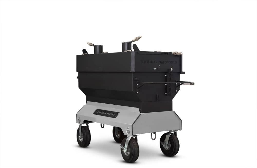 Yoder Smokers 24x48 Flat Top Adjustable Charcoal Grill on Competition Cart
