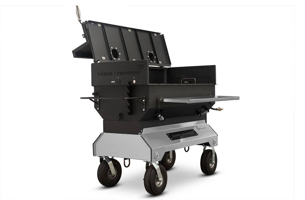 Yoder Smokers 24x48 Flat Top Adjustable Charcoal Grill on Competition Cart