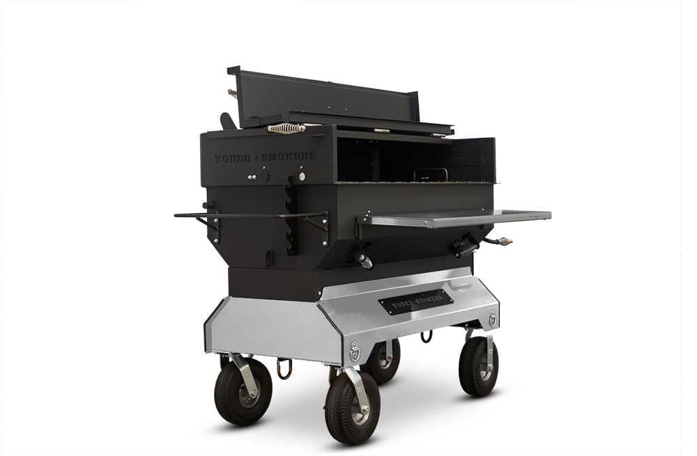 Yoder Smokers 24x48 Flat Top Adjustable Charcoal Grill on Competition Cart