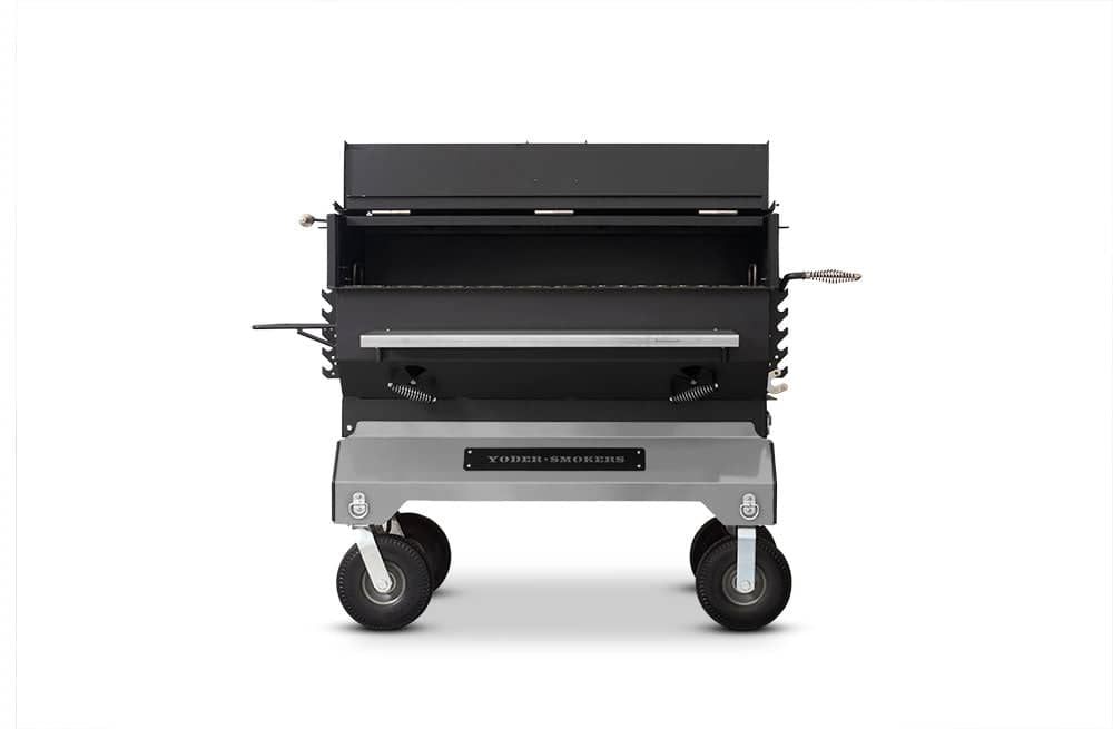 Yoder Smokers 24x48 Flat Top Adjustable Charcoal Grill on Competition Cart