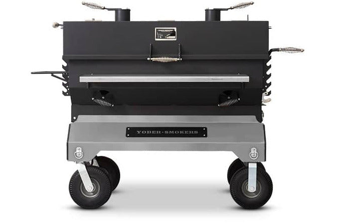 Yoder Smokers 24x48 Flat Top Adjustable Charcoal Grill on Competition Cart