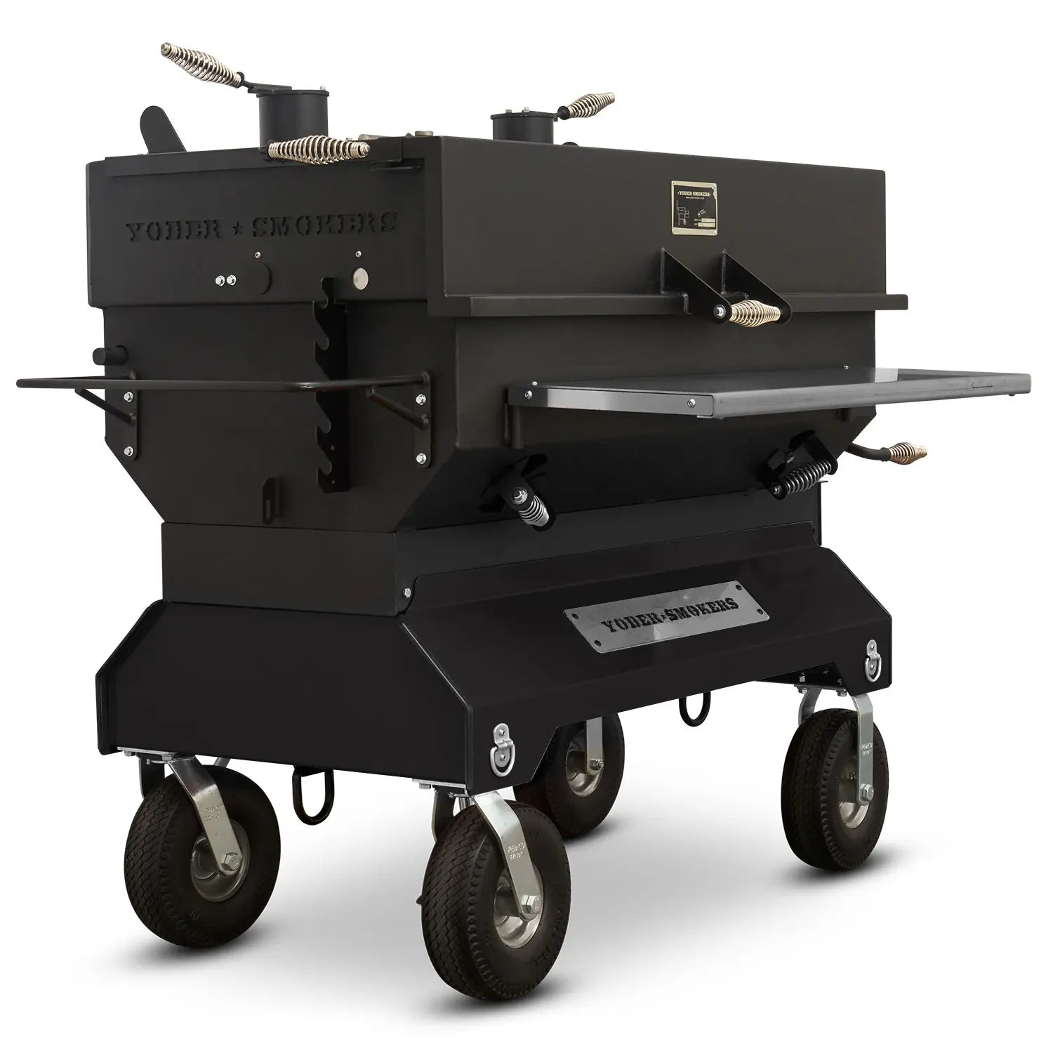 Yoder Smokers 24x48 Flat Top Adjustable Charcoal Grill on Competition Cart Outdoor Grill Black 12047800