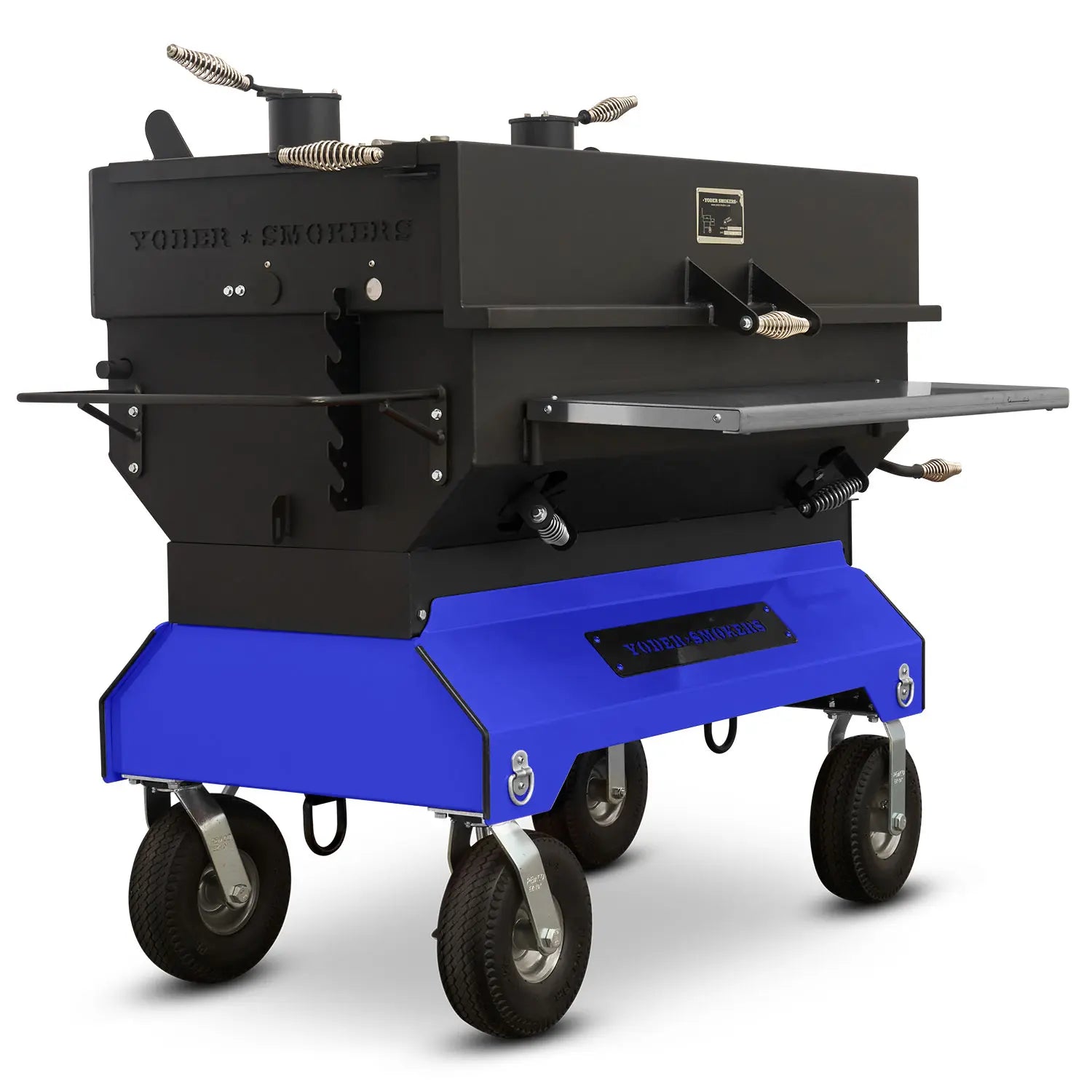 Yoder Smokers 24x48 Flat Top Adjustable Charcoal Grill on Competition Cart Outdoor Grill Blue 12047802