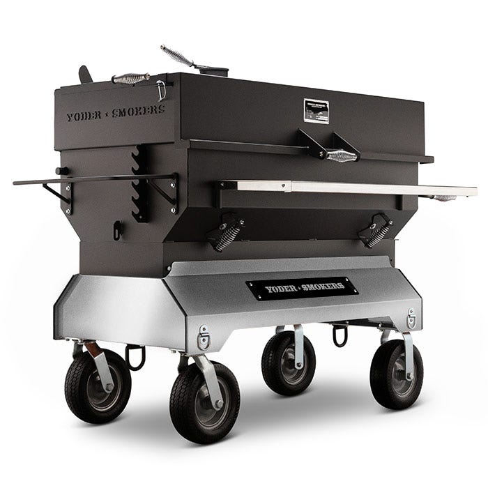 Yoder Smokers 48 inch Adjustable Charcoal Grill on Competition Cart Outdoor Grills Silver 12030280