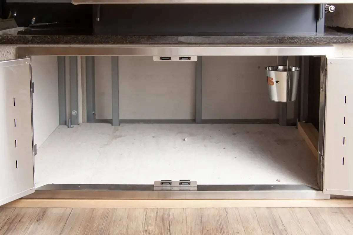 Yoder Smokers Built-In YS480s Pellet Grill Island with Double Access Doors Grill Heads