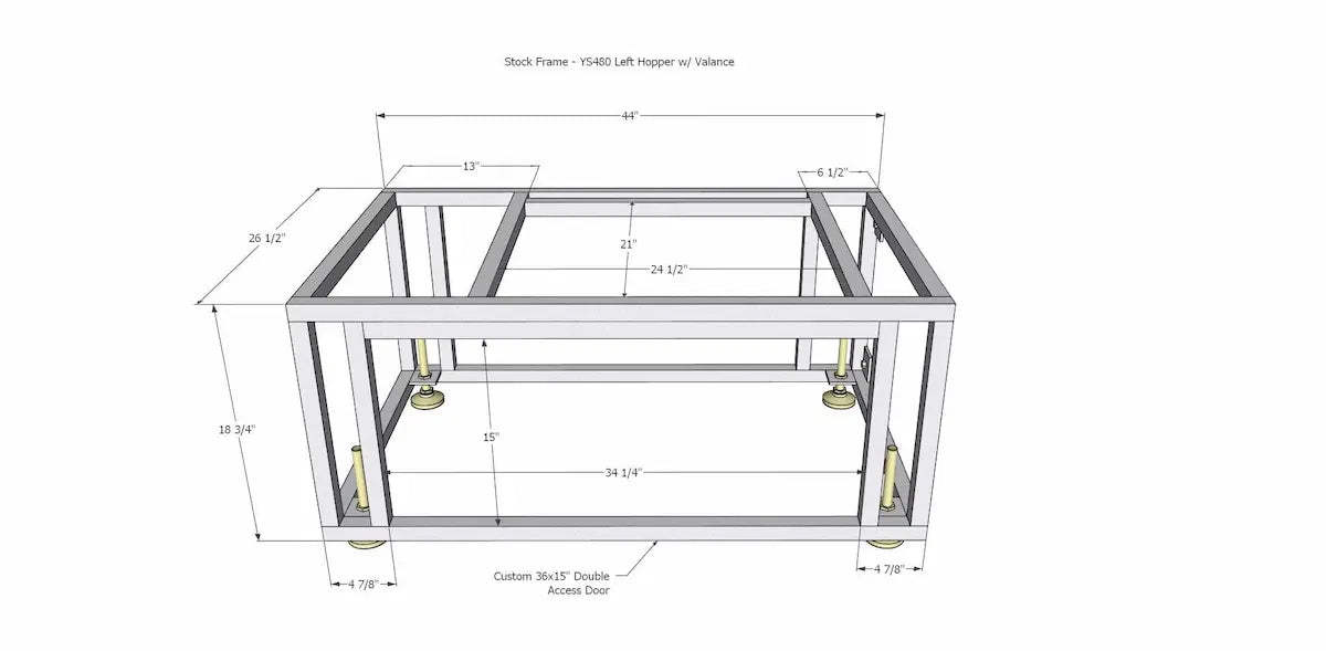 Yoder Smokers Built-In YS480s Pellet Grill Island with Double Access Doors Grill Heads