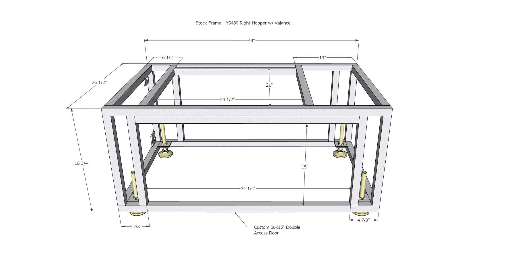 Yoder Smokers Built-In YS480s Pellet Grill Island with Double Access Doors Outdoor Grills