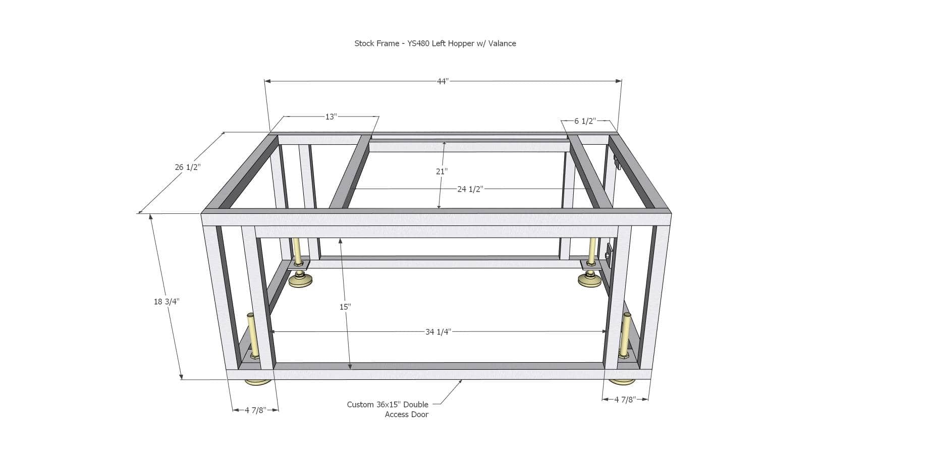 Yoder Smokers Built-In YS480s Pellet Grill Island with Double Access Doors Outdoor Grills