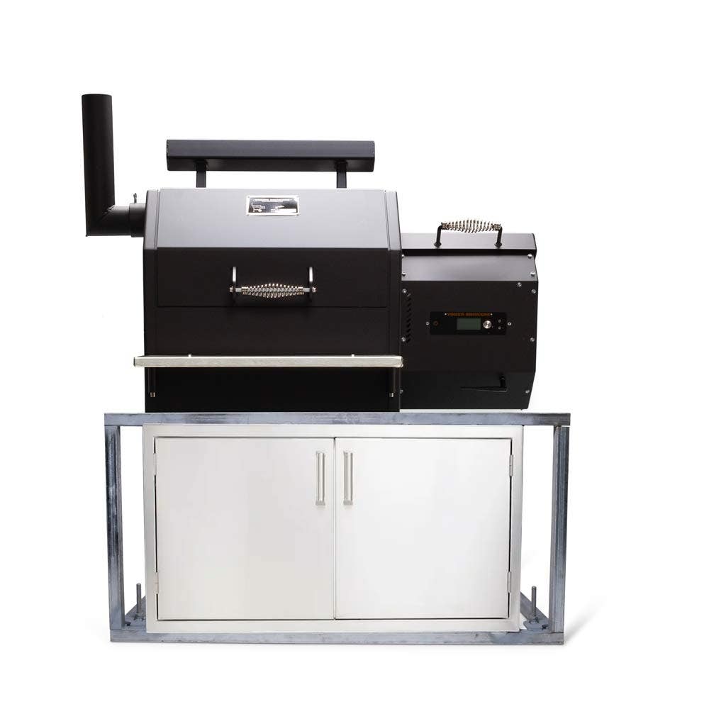 Yoder Smokers Built In YS480s Pellet Grill Island with Double Access Doors Left Side Hopper