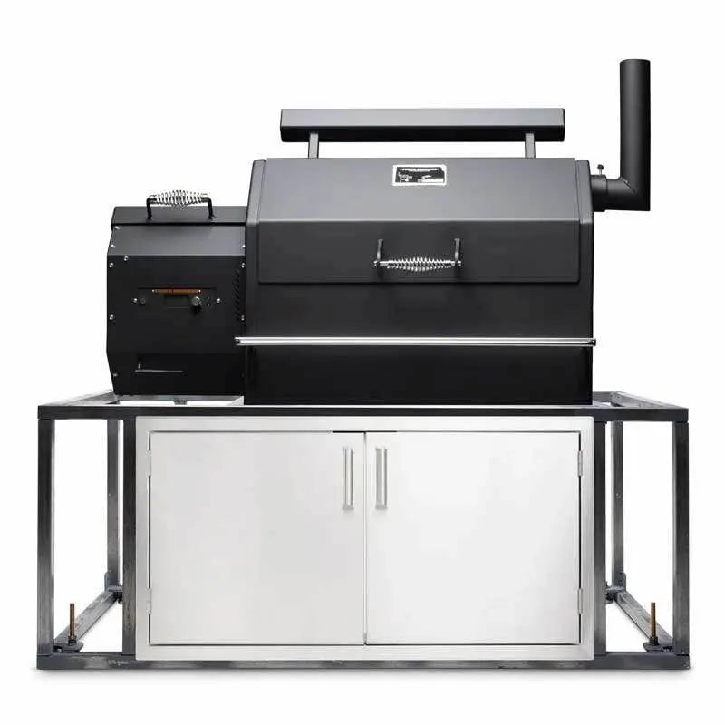 Yoder Smokers Built-In YS640s Pellet Grill with Island Frame & Double Access Doors Outdoor Grills Right Side Hopper 12039531