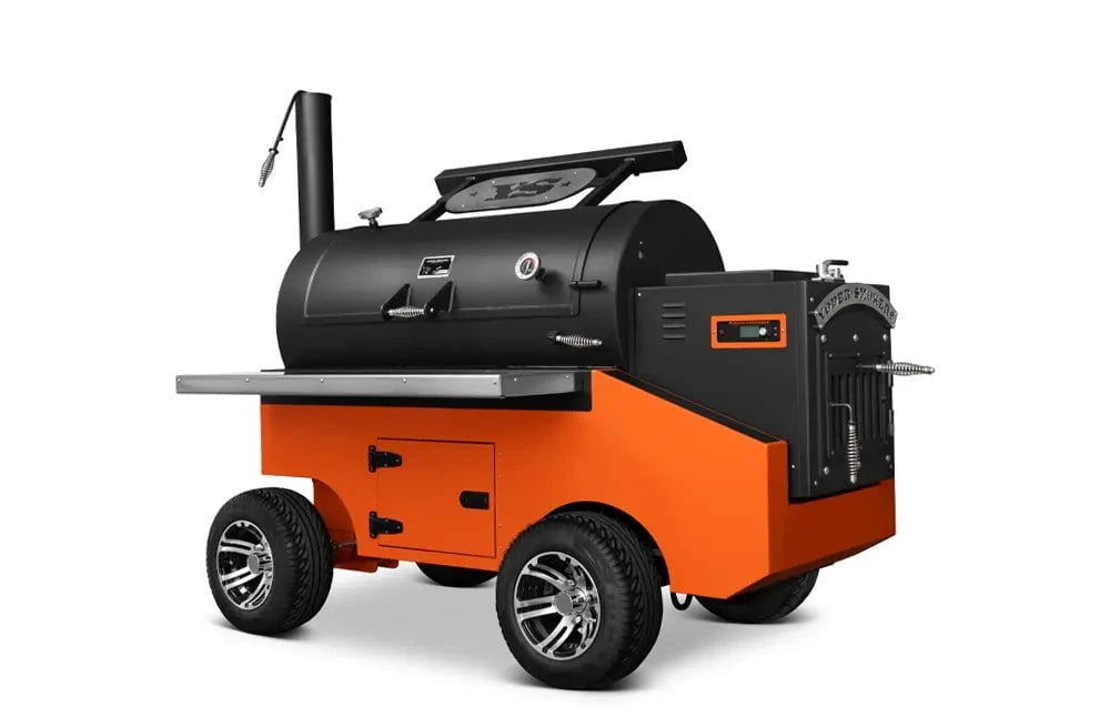 Yoder Smokers Cimarron S Pellet Smoker on a Competition Cart Outdoor Grill Orange 12047849