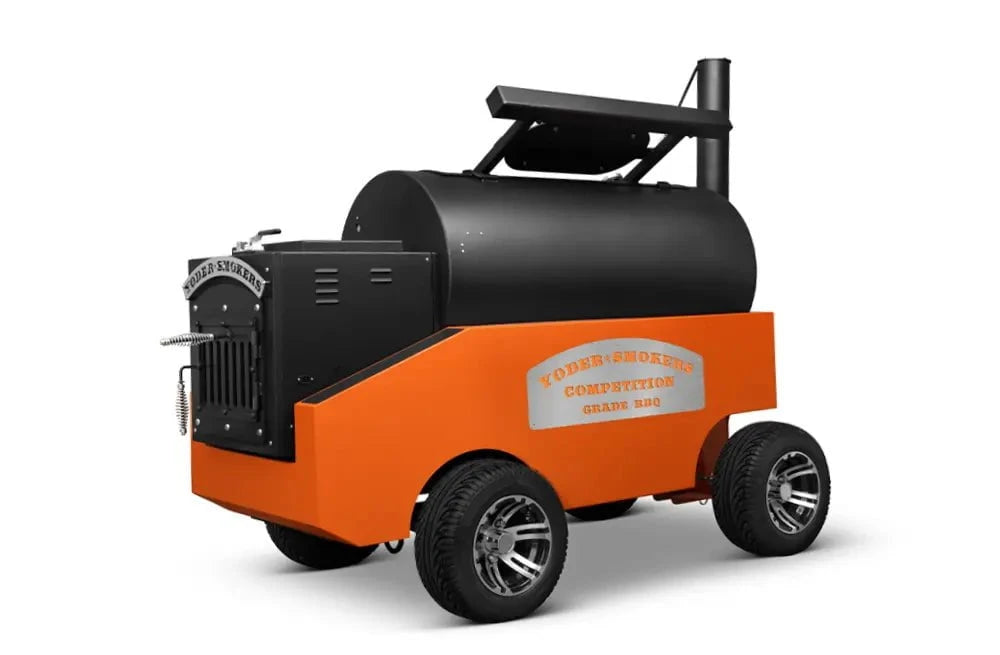 Yoder Smokers Cimarron S Pellet Smoker on a Competition Cart Outdoor Grill