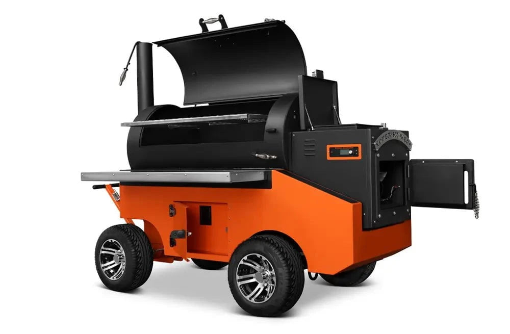 Yoder Smokers Cimarron S Pellet Smoker on a Competition Cart Outdoor Grill