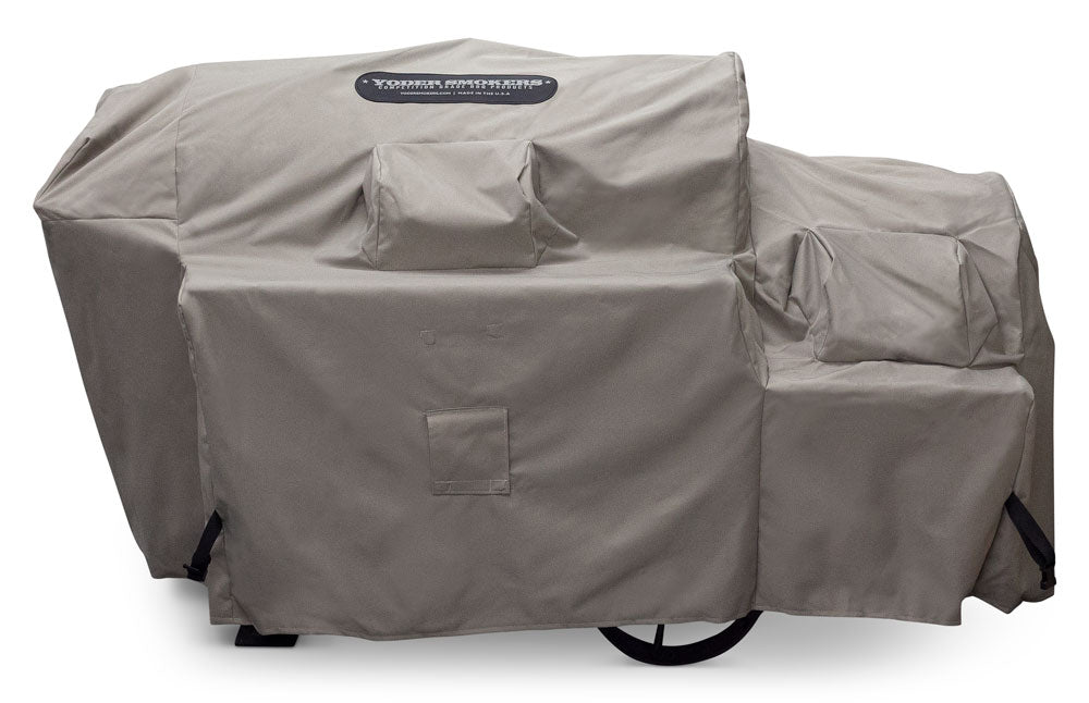 Yoder Chrome Stack Yoder Smokers Kingman Offset Smoker Cover, Removable Stack